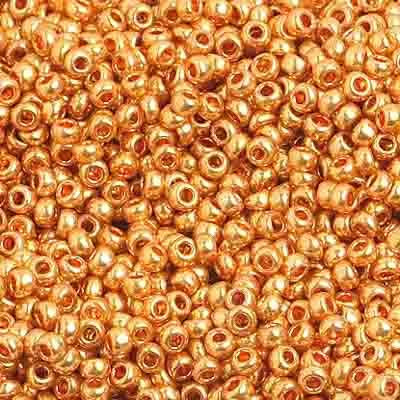 Czech Seed Beads 10/0 Strung Metallic Gold