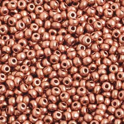 Czech Seed Beads 10/0 Strung Metallic Copper Matt