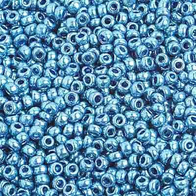 Czech Seed Beads 10/0 Strung Metallic Blue