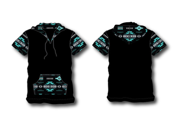 Hooded T-shirt Teal Southwest