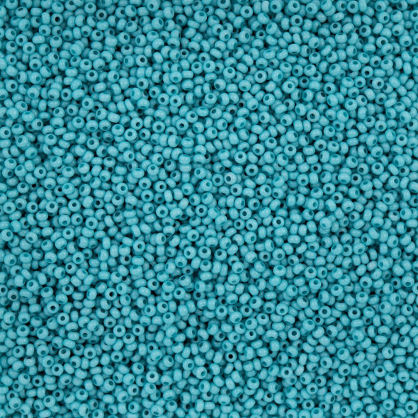 Czech Seedbead 11/0 Turquoise Chalk Dyed Solgel 22g Vial