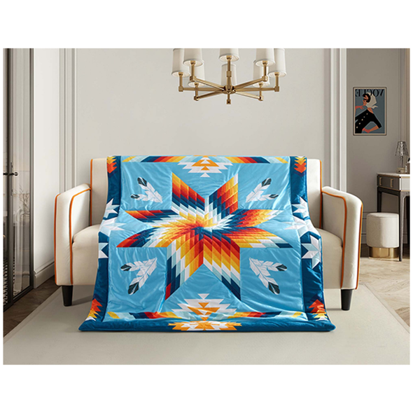 Throw Star Quilt Hand Quilted