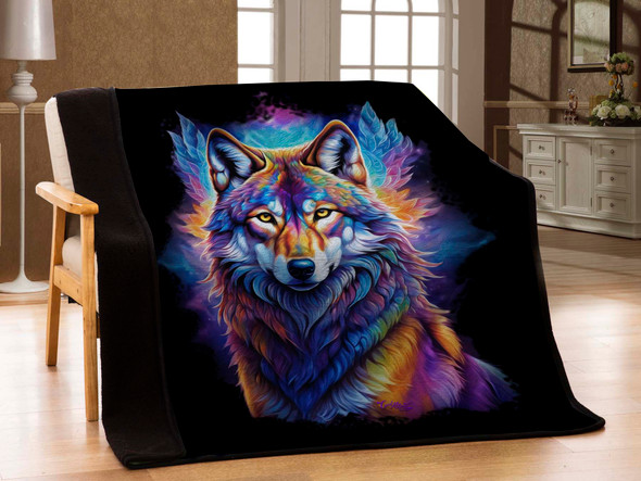 Sherpa Throw Neon Wolf 50X60
