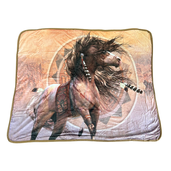 Sherpa Throw Southwest Horses 50X60