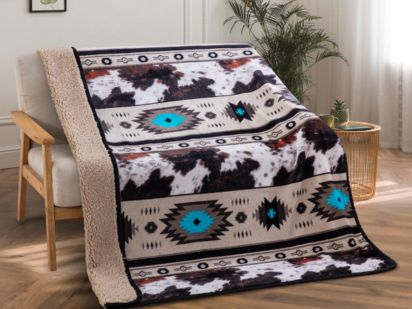 Sherpa Sedona Sky Cow Print - 50X60