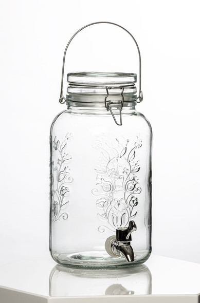 Glass Drink Dispenser Floral Harmony 1 Gallon