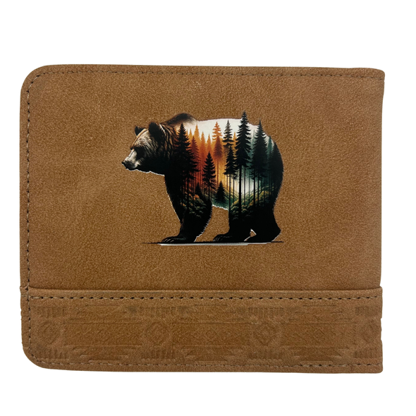 Men's Wallet Animal Scene - Bear