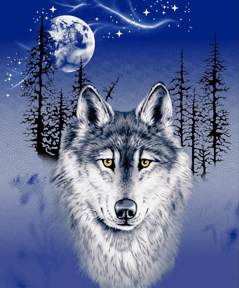 Mink Blanket Queen Wolf Portrait