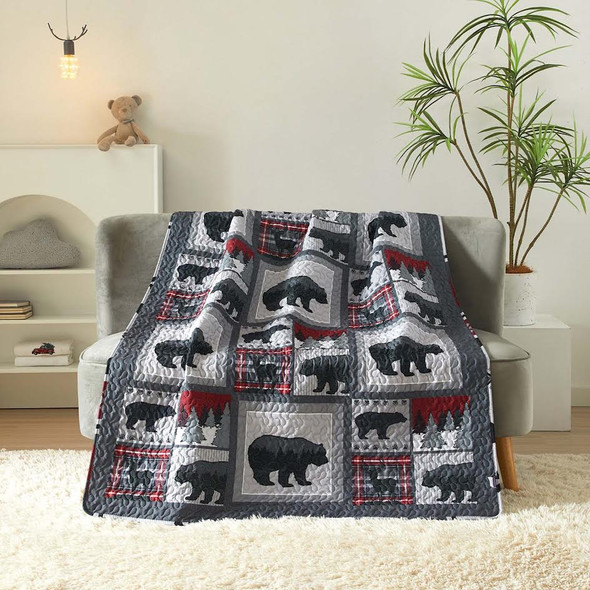 Quilt Throw  Black Bear Lodge