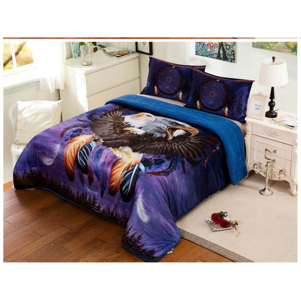 Sherpa Blanket Queen 3pc Dreamcatcher Collection
