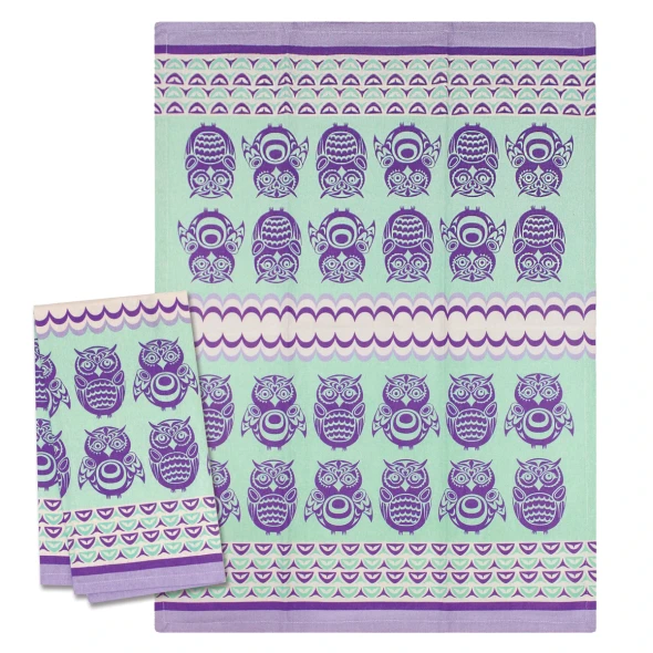 Tea Towel  27.5" x 20" 1pc "Owls" Simone Diamond