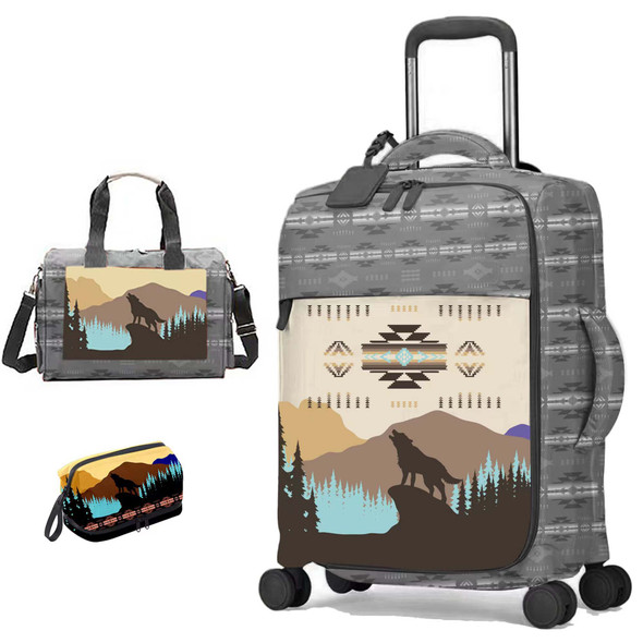 Luggage 18" Rustic Wolf 3pc Carry On