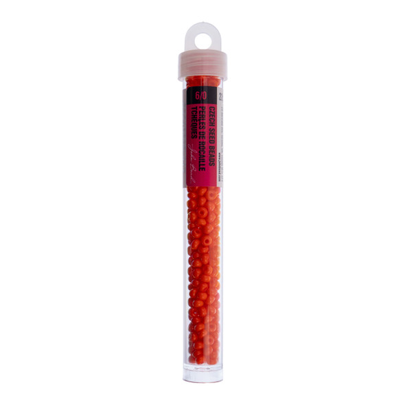 Czech Seed/Pony Bead 6/0 Natural Opaque Orange 22g Vial