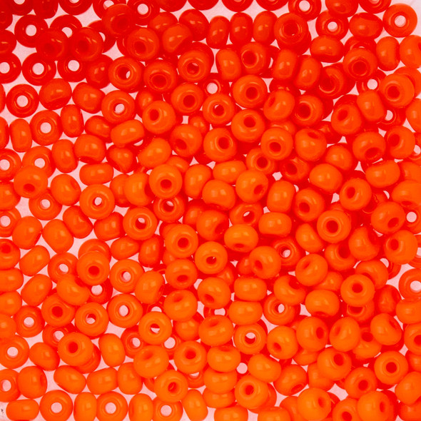 Czech Seed/Pony Bead 6/0 Natural Opaque Orange 22g Vial