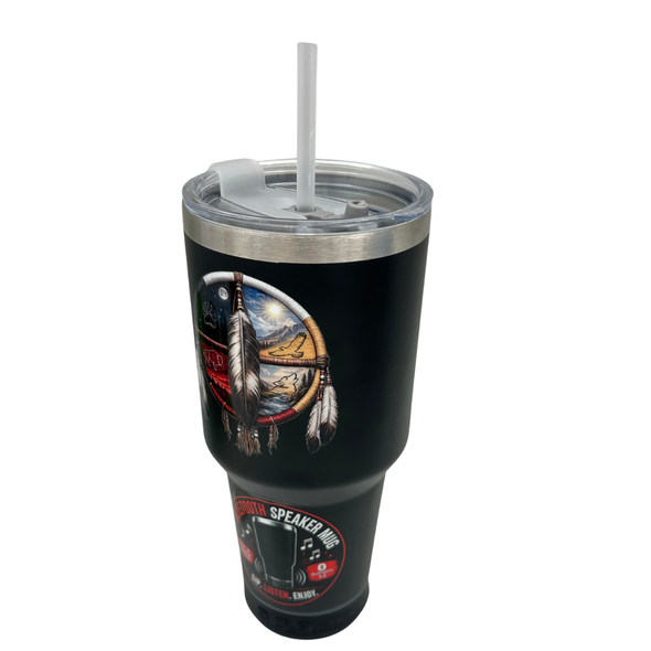 Travel Tumbler With Speaker Stainless Steel Four Directions 26oz