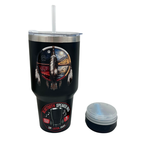Travel Tumbler With Speaker Stainless Steel Four Directions 26oz