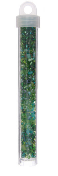 Czech Seed Bead 10/0 Green Asst 22g Vial