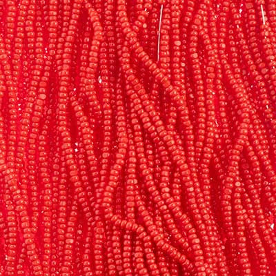 Beads Cut Size 13 Strung Op.Md.Red Charlotte Preciosa