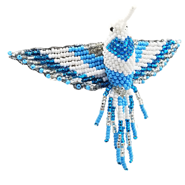 Beaded Barrette Tribal Design Hair Clip Medium-Hummingbird