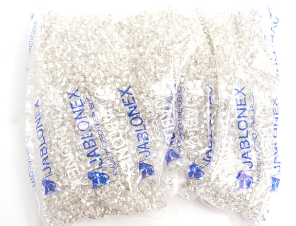 Czech Pony Beads 6/0 Sl Crystal 500g Preciosa