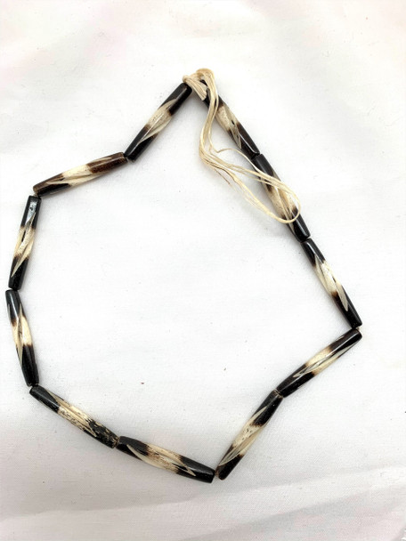Carved Bone 2 Tone 1-1/2" 11Pcs/ Strand