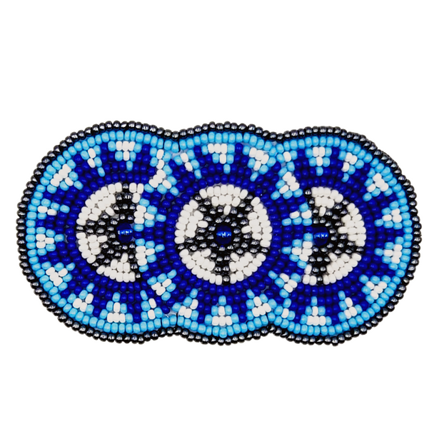 Beaded Barrette Tribal Design Hair Clip 3.5"
