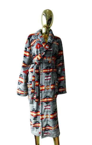 Southwest Grey Super Soft Robe Without Hood