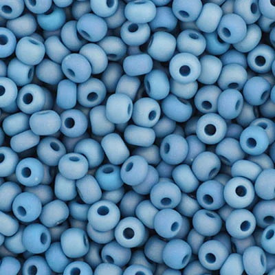 Czech Seedbead 11 Opaque Med. Blue Ab  Matt 22g Vial