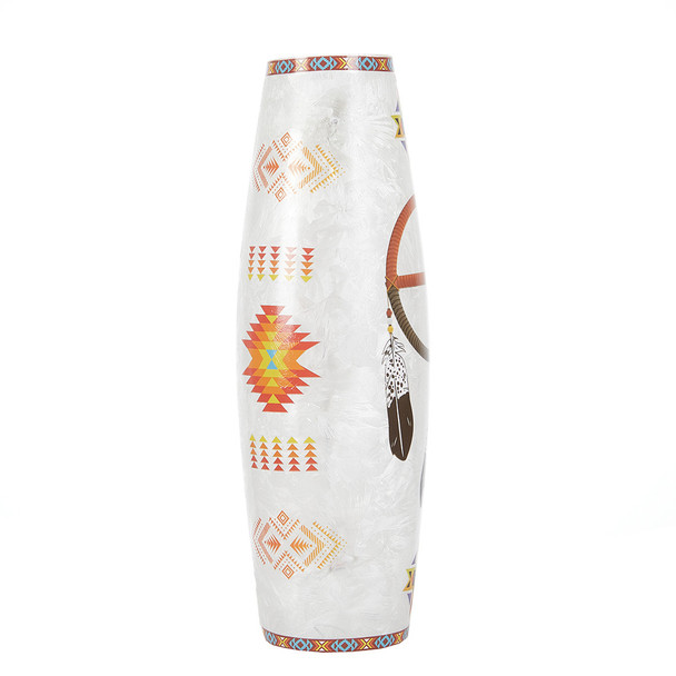 Lighted Glass Vase Medicine Wheel