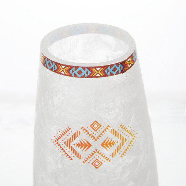Lighted Glass Vase Medicine Wheel
