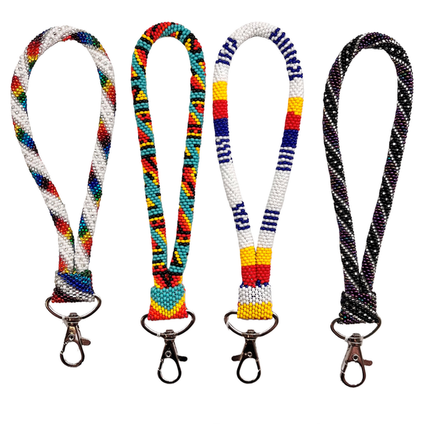 Lanyard Beaded Wrist Keychain Crochet Assorted