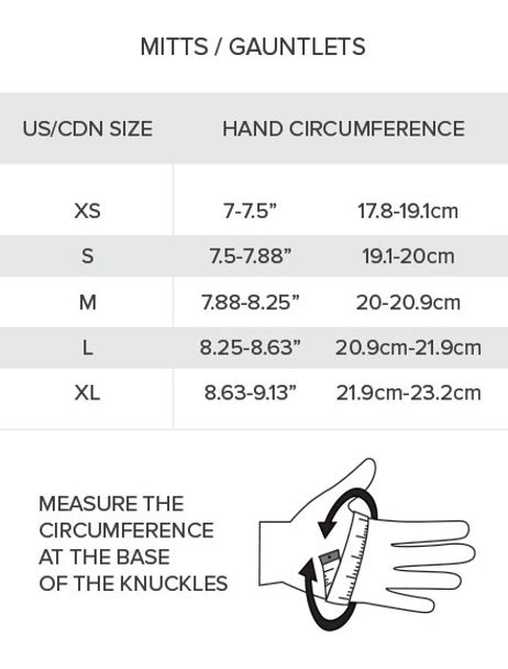 Fur Trim Mitt Black Large Adult