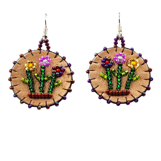 Earrings Leather Floral Assorted
