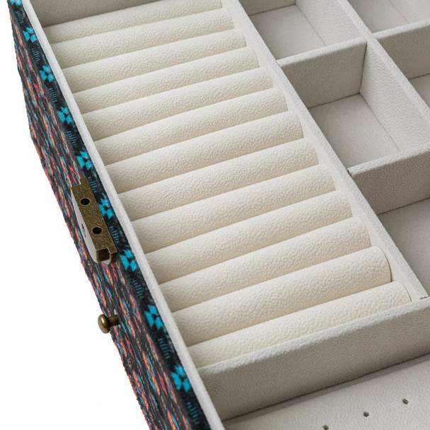 Large Jewelry Box With Drawer & Lock