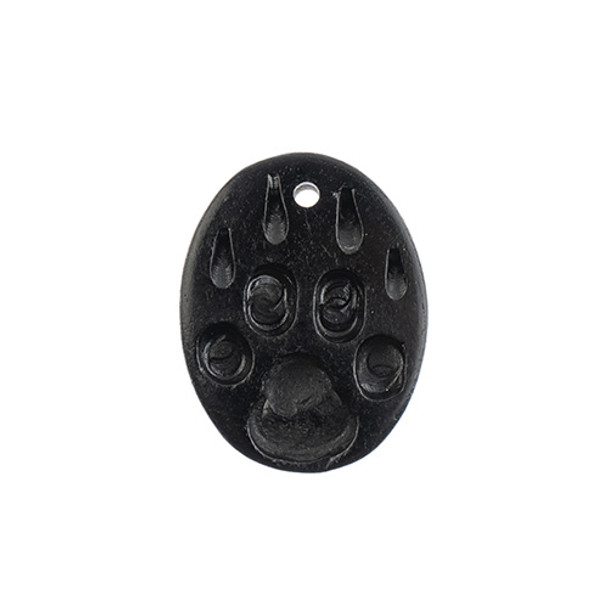 Pendant Bone Wolf Paw Dark Grey 5pcs 1.25"