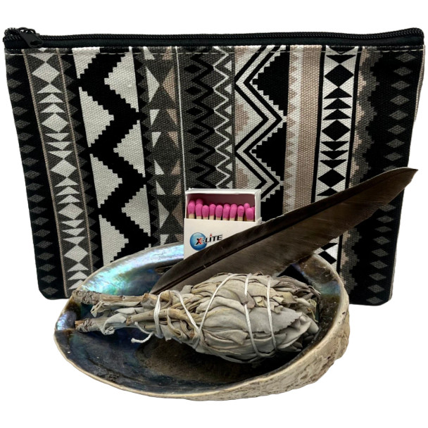 Abalone Shell Smudge Kit With Pouch