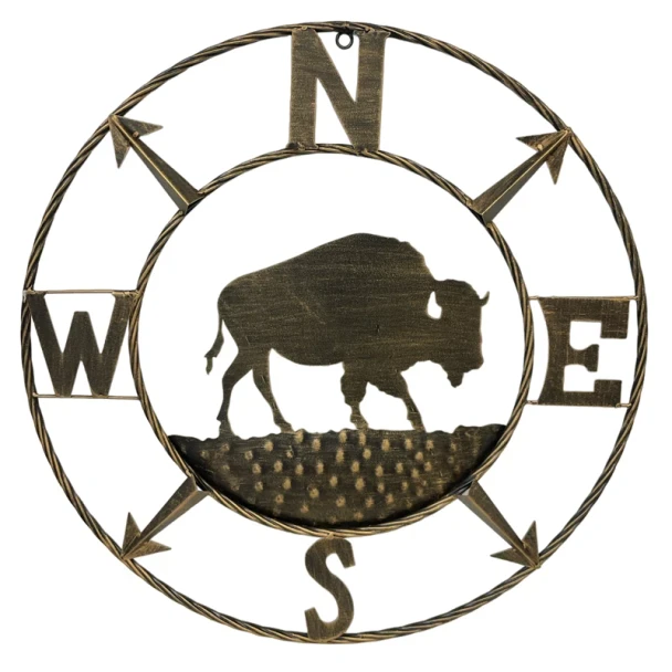 Metal Buffalo Compass 24"