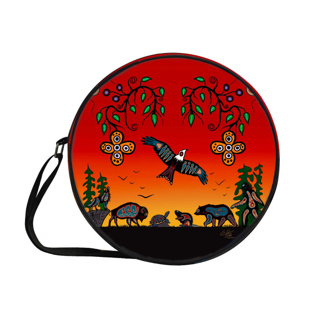 Drum Bag 14" Artists "Seven Grandfather Teachings" By Cody Houle Drum Bag 14" Artists "Seven Grandfather Teachings" By Cody Houle