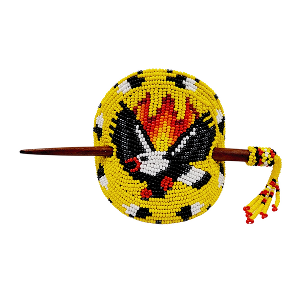 Large Beaded Eagle Stick Barrette