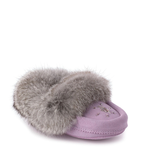 Infant Mini Suede Purple Moccasin