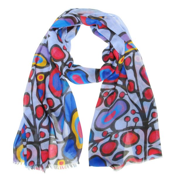 Scarf  "Woodland Floral" Norval Morrisseau 70"X21.5"