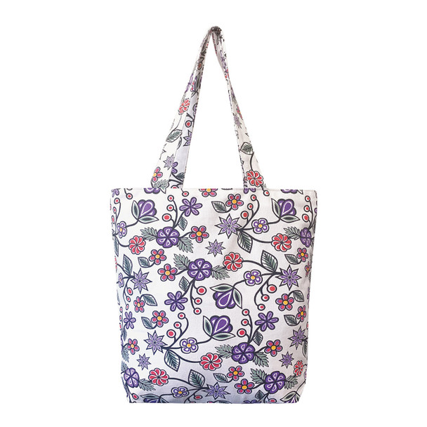 Canvas Tote "Ojibwe Florals" Storm Angeconeb
