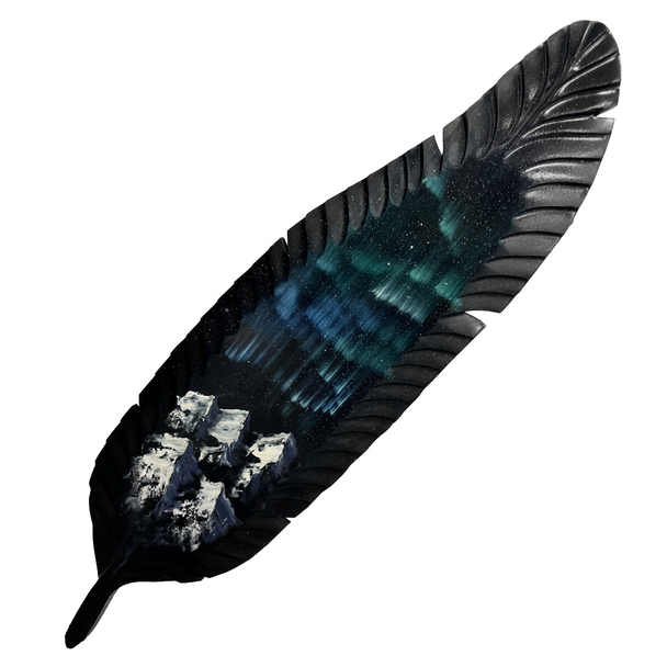 Plaque Feather - Northern Lights