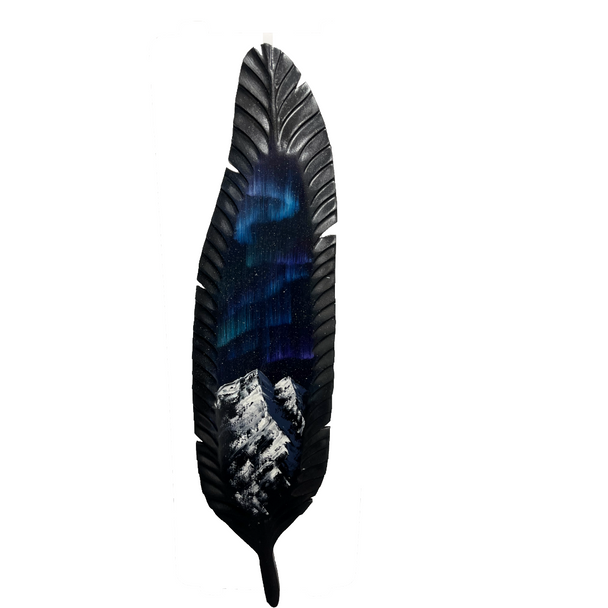 Plaque Feather - Northern Lights