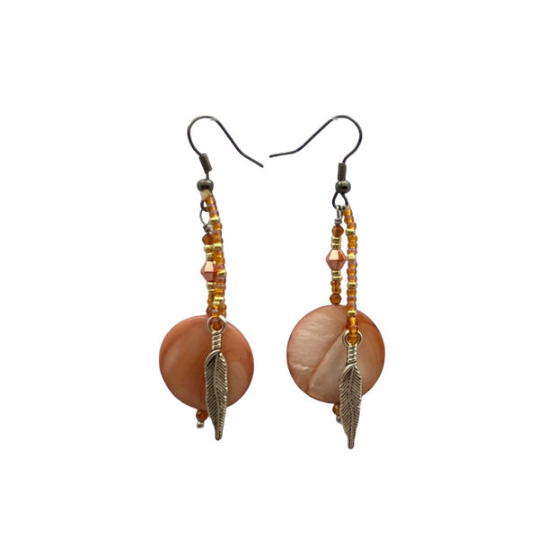 Mother Of Pearl Pink with Feather Indigenous Made