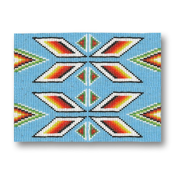 Beaded Cuff 6" X 8.5" - Turquoise Chevron