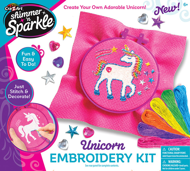 Unicorn Embroidery Kit Shimmer & Sparkle