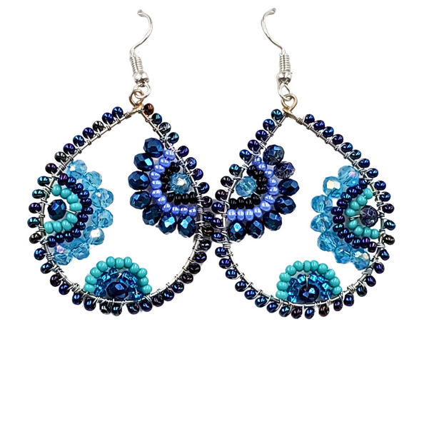 Earrings Wire Wrapped - Floral