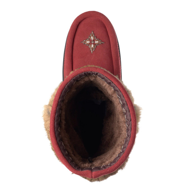 Half Suede Red Dahlia Ladies Waterproof Mukluk Half Suede Red Dahlia Ladies Waterproof Mukluk