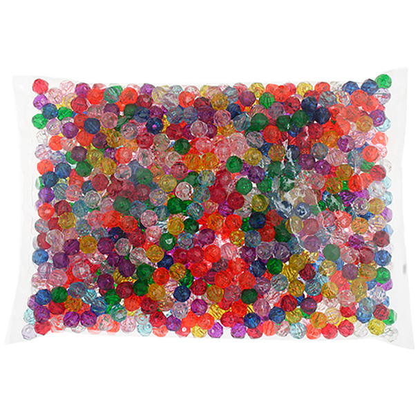 Facet Bead 8mm 1000pcs Transparent Multi